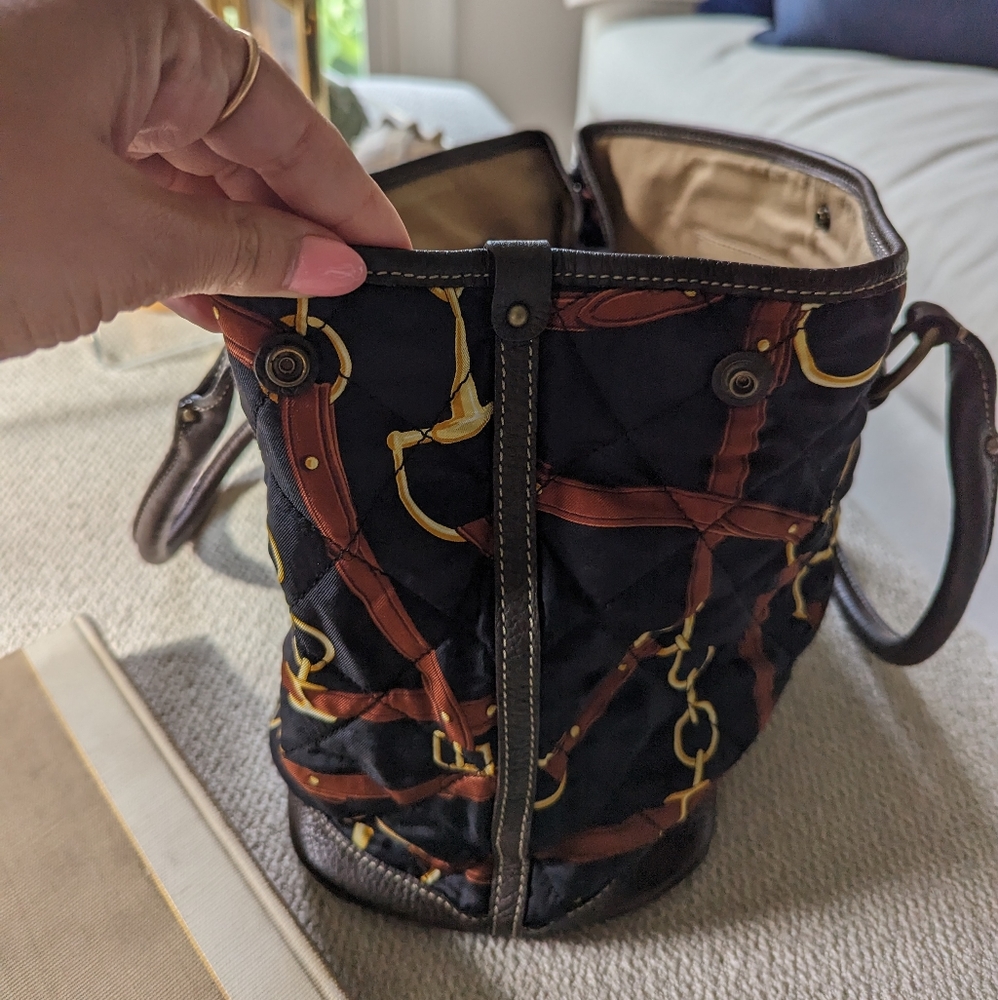 J. Crew Sample Equestrian Bit Pattern Tote, Brass Hardware - Picture 6 of 12